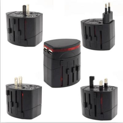 China 5V 1A / 5V 2.1A Universal Power Adapter Travel Black AC Wall Mount Charger for sale