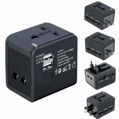 China 5V 1A / 5V 2.1A Portable Universal Travel Adapter Black AC Wall Mount for sale