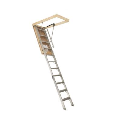 China Anti Slip Feet Home Aluminium Loft Ladder , Collapsible Telescopic Attic Ladder for sale