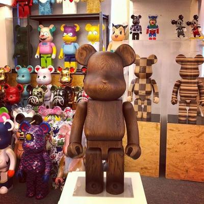 China SGS Approved Hand Carved Wood Sculptures Bear Toy Ornament for sale