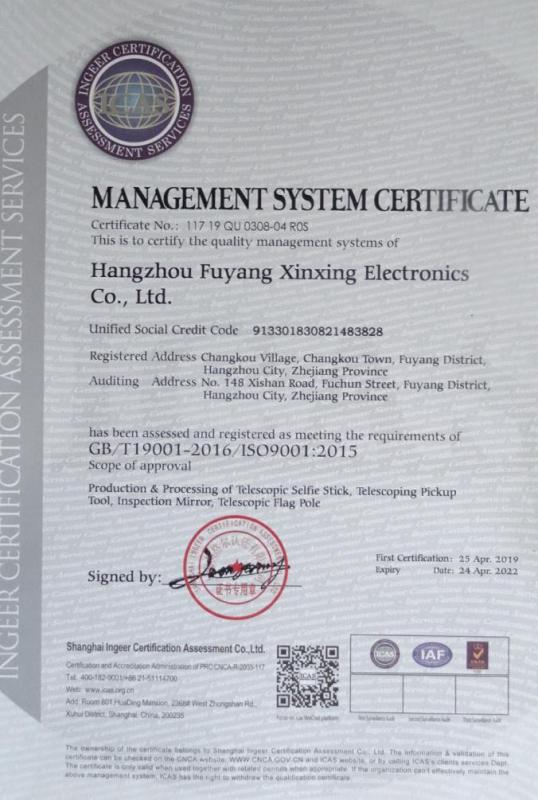 ISO9001 - Hangzhou Fuyang Xinxing Electronics Co., Ltd.