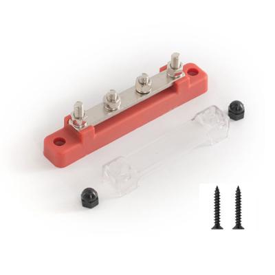 China RV Truck Marine Boat Hot Red 3/8'' Stud Bus Bars Terminal Block Battery Busbar For Machine Car for sale