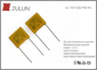 China Condensador antiinterferente 275V 300V 310V de la película del polipropileno en venta