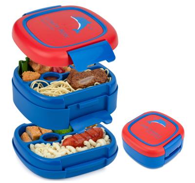 China 1400ml Plastic Bento Lunch Box Freezer Safe Double Layer For Kids Leakproof for sale