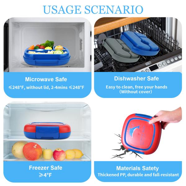 Quality 1400ml Plastic Bento Lunch Box Freezer Safe Double Layer For Kids Leakproof for sale