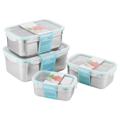 China Leak Proof Metal Food Storage Containers Rectangular 500ml Capacity for sale
