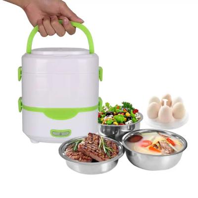 China Caja de cocina eléctrica CE 1.5L de doble nivel 350W caja de almuerzo multifuncional en venta