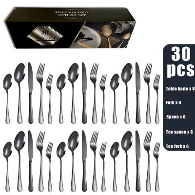 China Stainless Steel 30 Piece Cutlery Set Sophisticated Opulent Metal ODM for sale