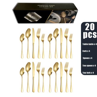 China 30 Pieces Gold Silverware Set Glossy Gold Metal Forks For Family Gatherings for sale
