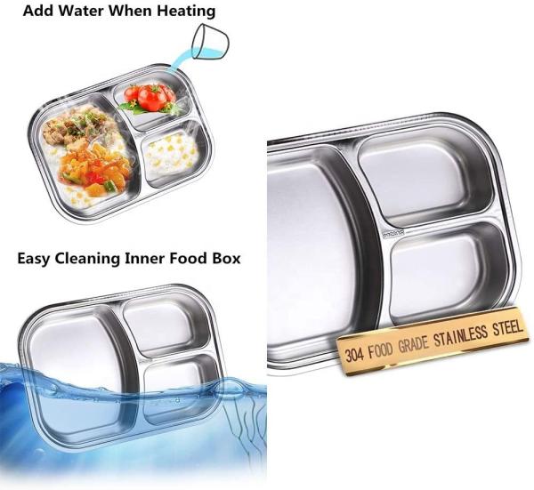 Quality PP Electric Lunch Boxes 60W Stainless Steel Heated Lunch Box Multi Function OEM for sale