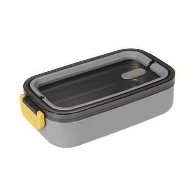 China Caixa de almoço Bento de metal de camada única, capacidade 2L Material de PP portátil à venda
