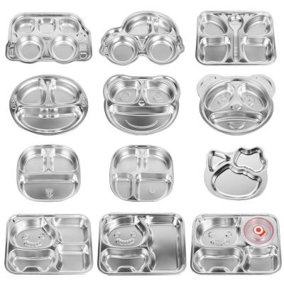 China ODM Stainless Steel Dinner Plates With Compartments For Kids for sale