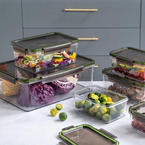 Quality Large Capacity Stackable Food Storage Containers 3500ml Rectangular Crisper for sale