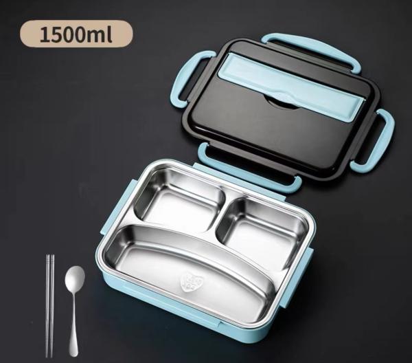 Quality Large Capacity Metal Bento Lunch Box Black for sale