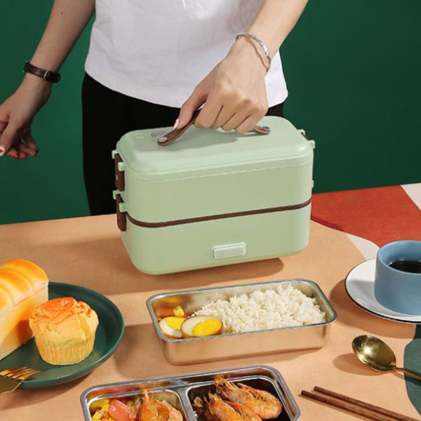 Quality 300W Electric Lunch Cooker Portable Double Tier For Cooking Steaming for sale