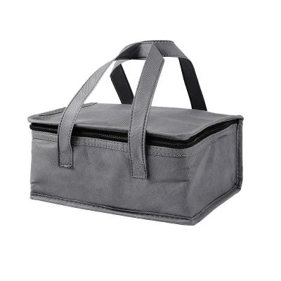 China Custom Insulated Lunch Bag Non-Woven Thickened Thermal Insulation Cotton Gray for sale