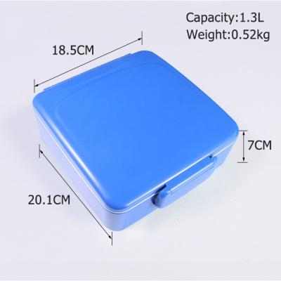 Quality Flip Top Handle Seal Plastic Bento Lunch Box Portable Leak-Proof Blue for sale