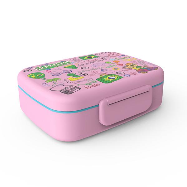 Quality Plastic Customized Pattern Plastic Bento Lunch Box Multi-partition Leak-proof for sale