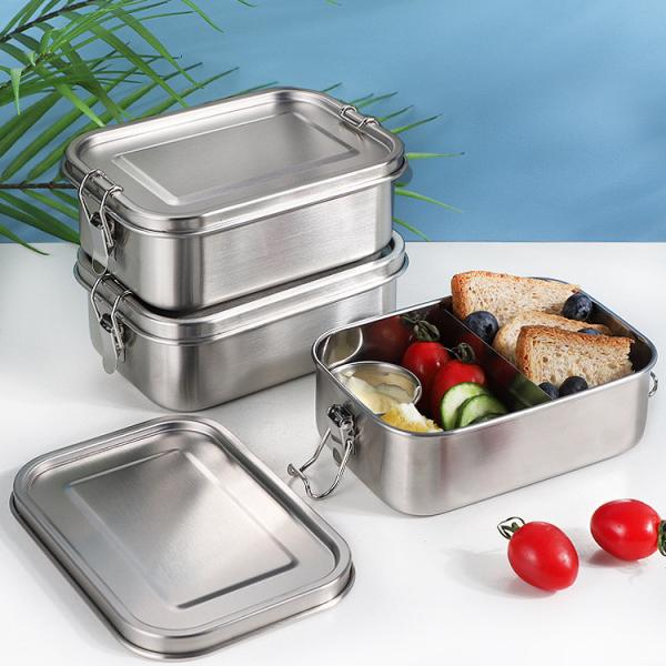Quality Metal Bento Lunch Box 800ml 304 Stainless Steel Container For Meals And Snacks for sale