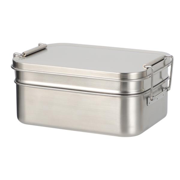 Quality 304 Stainless Steel Metal Bento Lunch Box With Double Layer And Two Capacity for sale