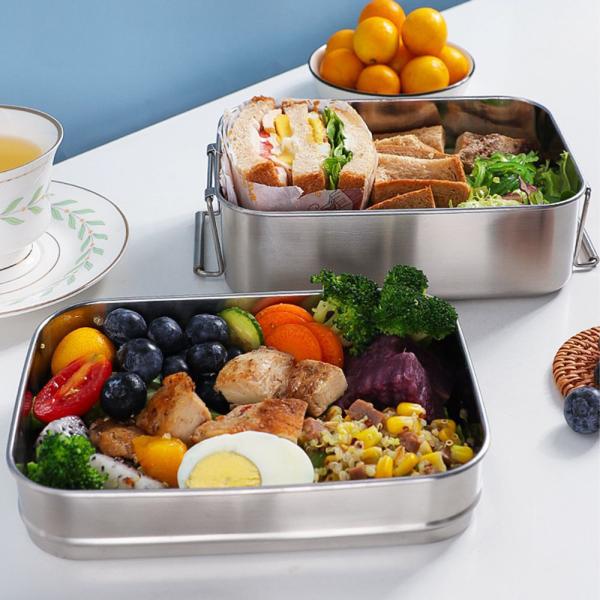 Quality 304 Stainless Steel Metal Bento Lunch Box With Double Layer And Two Capacity for sale