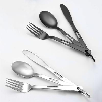 China Lightweight And Durable Stainless Steel Cutlery Set For Outdoor Dining for sale