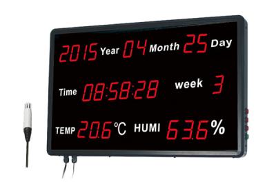 China Indoor Thermometer Humidity Monitor / Digital Display Thermometer Clock Digital for sale