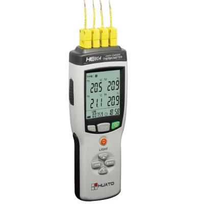 China HUATO HE804 Multi Channel Thermocouple Reader Data Logger With 4 External Sensor Ports for sale
