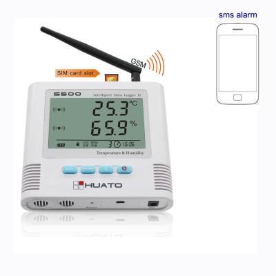 China Sensor de temperatura del G/M de la alarma de SMS, exhibición del LCD del maderero de datos de la temperatura del G/M en venta