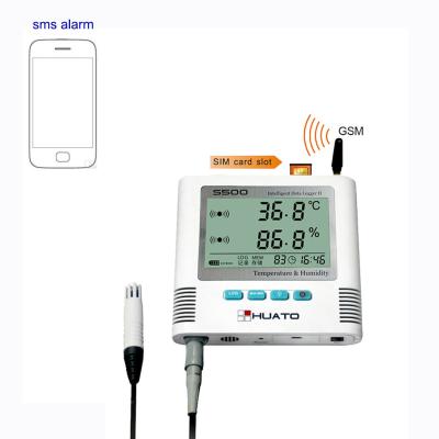 China Mobile Phone GSM Based Data Logger SMS Alarm Temperature Humidity 65000 Records for sale