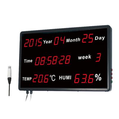 China Time Date Digital Thermometer And Hygrometer With Wall - Mounted Big LED Screen Dispaly for sale