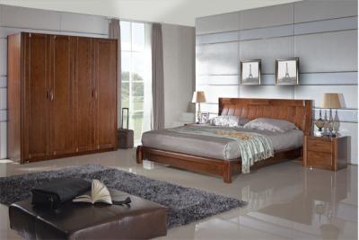 China 004 solid oax wood bedroom wooden furniture set for sale