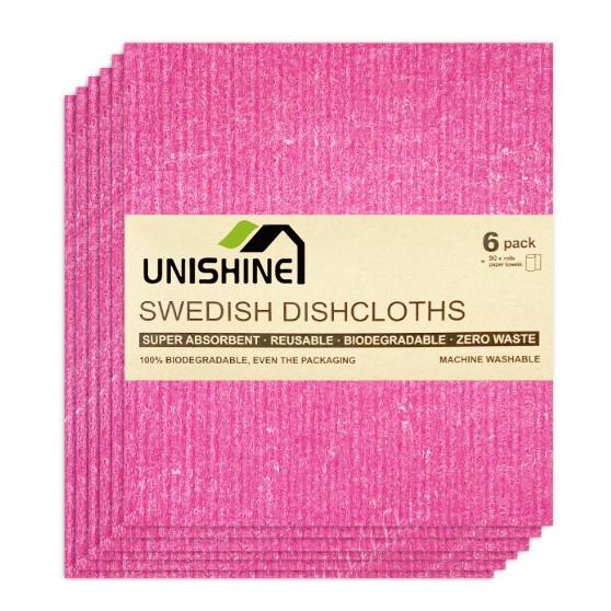 Quality Pink Color Cellulose Dishcloths Biodegradable High Absorbency for sale