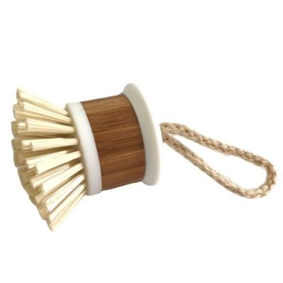 China OEM Accpted Kitchen Mini Bamboo Dish Brush Pot Cleaning Brush 10*5cm for sale