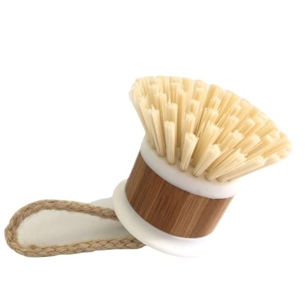 Quality OEM Accpted Kitchen Mini Bamboo Dish Brush Pot Cleaning Brush 10*5cm for sale