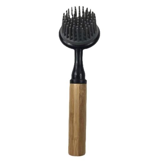 Quality Rubber Bristles Bamboo Handle Wooden Dishwashing Brush Grease Removal for sale