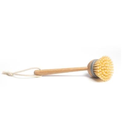 China Sustainable Bamboo Scrubbing Brush 22*7cm  Natural Bristle Dish Brush for sale