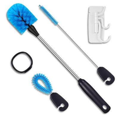 China SUS201 Stainless Steel Water Bottle Brush Set Long Handle Bottle Scrubbing Brush for sale