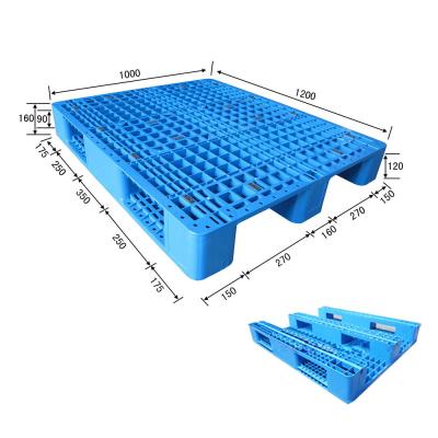 China Hygienic 3 Runner Flat Plastic Pallet 1200mm×1000mm 4000~6000KG for sale