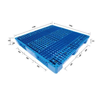 China Grid Surface HDPE Pallets 1300mm×1100mm×155mm 4 Way Entry CE for sale