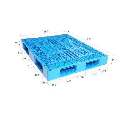 中国 100%リサイクルされた1つの方法プラスチック パレット青いプラスチック再使用可能なパレット 販売のため