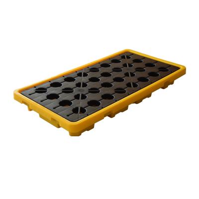 China 200L Poly Spill Containment Pallet 55 Gallon Drum Spill Containment Yellow for sale