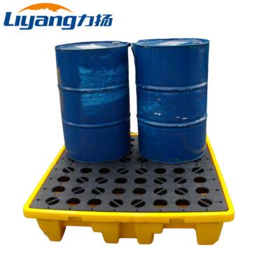 China SGS 4 Oil Drum Spill Tray Low Profile Spill Containment Pallet for sale