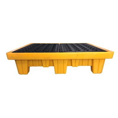 China Low Profile Plastic Spill Pallets 4 Drum Bunded Spill Pallet for sale