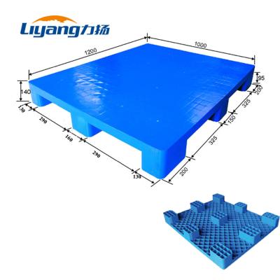 China 1200*1000*150mm Plastic Shipping Pallets Blue Solid Top Rackable Pallet for sale