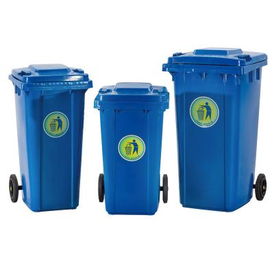 China Stacked Factory Large Plastic Dustbin Pedal Mobile Garbage Bin 120l for sale