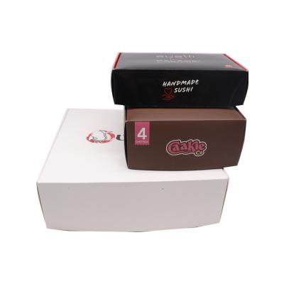 China CMYK Sushi Paper Box With Lid 300-400gsm White Cardboard for sale