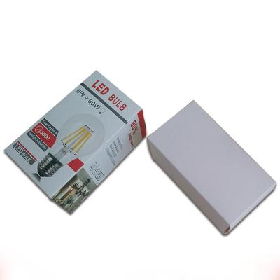 China A caixa de empacotamento de papel do efeito UV de CMYK, o cartão branco conduziu a caixa de empacotamento do bulbo à venda
