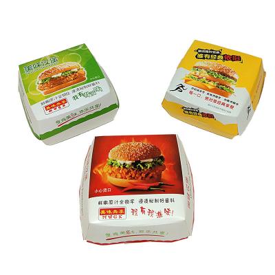 China 250Gsm White Cardboard Paper Packaging Box , Burger Packaging Box UV Coating for sale