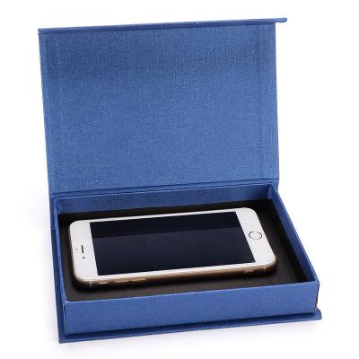 China Fancy Cell Phone Accessories Packaging Box Blue Color Clamshell Style for sale